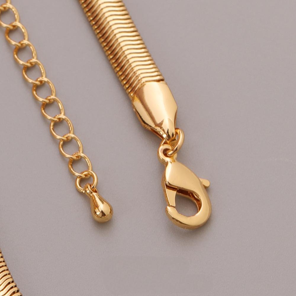 18K Gold Flat Snake Chain Fashion Thick Vintage Statement Necklace – Fashion Edition