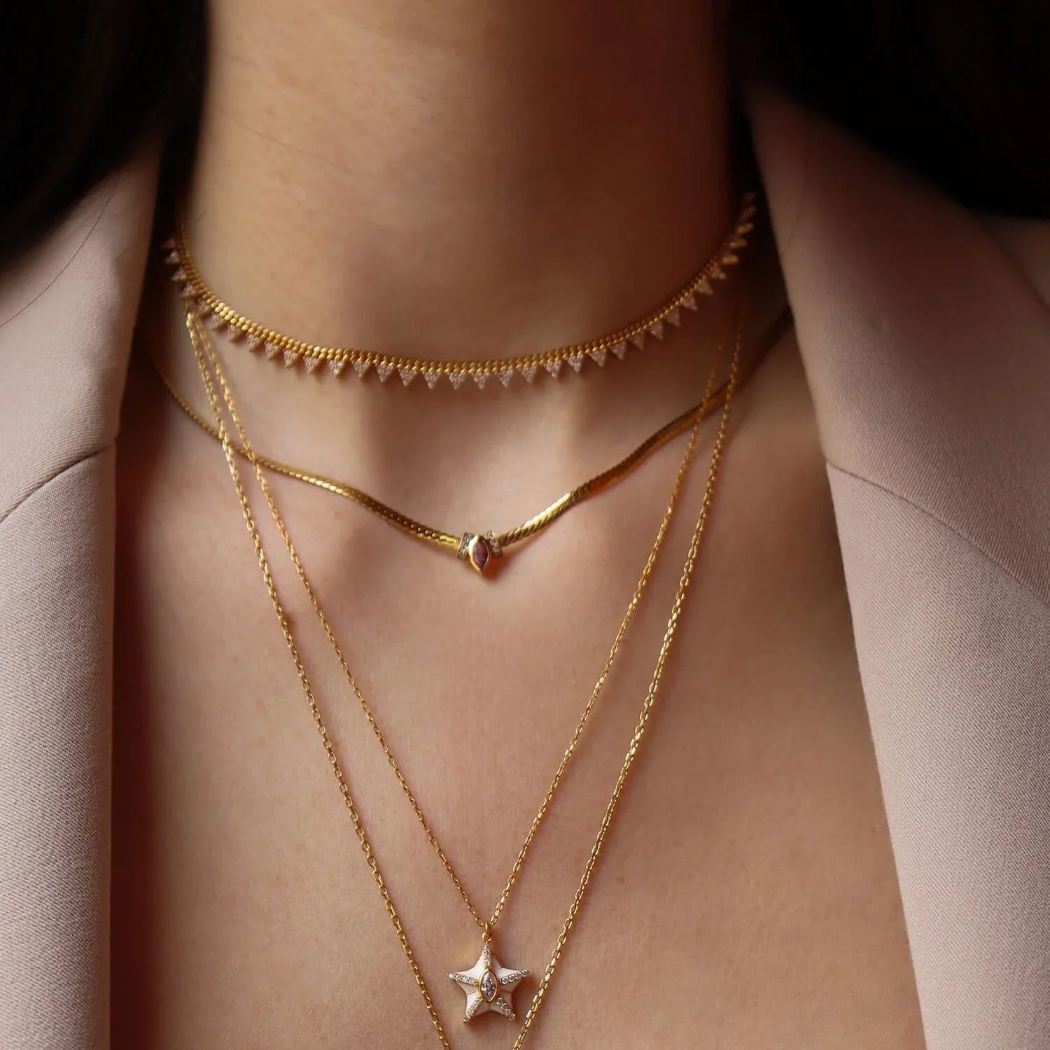 Dangle Earrings with Natural Gemstones – Morganite & Rose Garnet