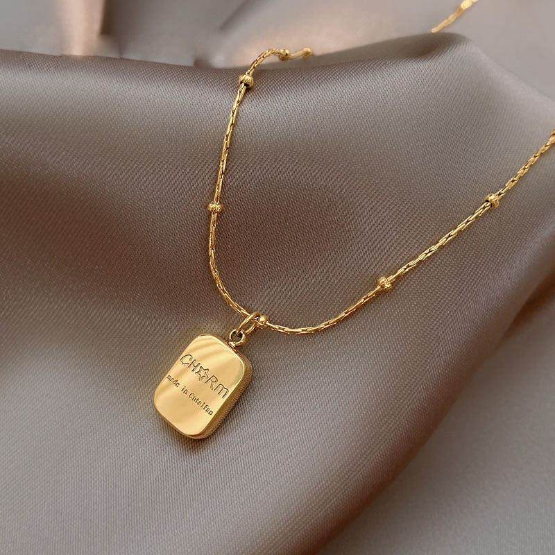 14K Letter Double Sided  Coin Necklace