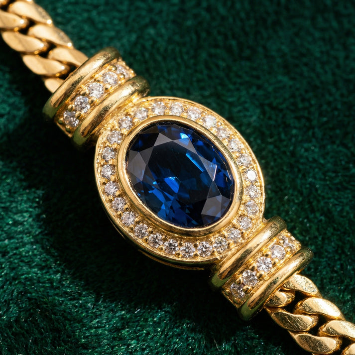 Aurora Y-Shaped Snake Chain Necklace – Natural Sapphire